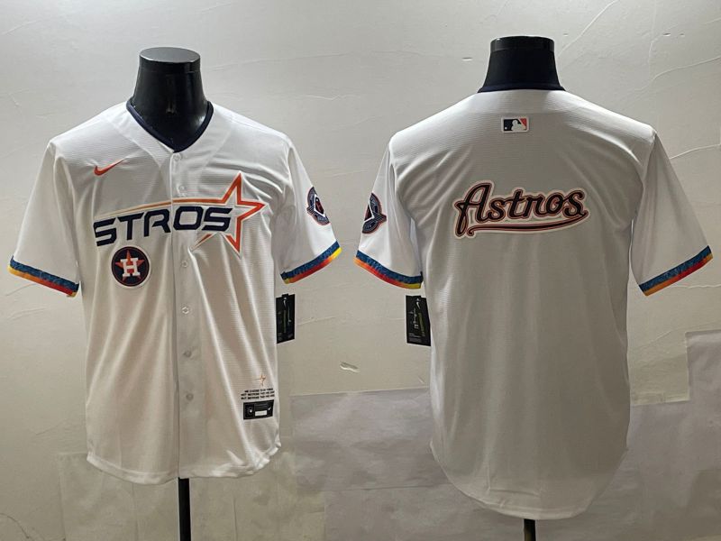 Men Houston Astros Blank White Fourth generation Joint Name 2025 Nike MLB Jersey style 16
